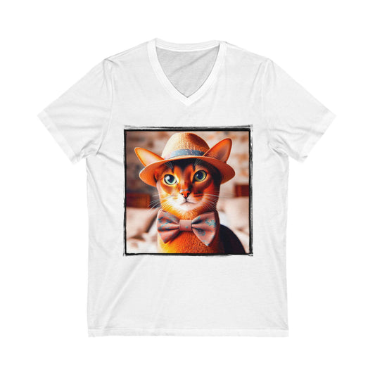 Abyssinian Unisex Jersey Short Sleeve V-Neck Tee