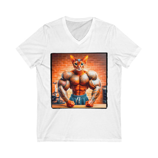 Abyssinian Unisex Jersey Short Sleeve V-Neck Tee