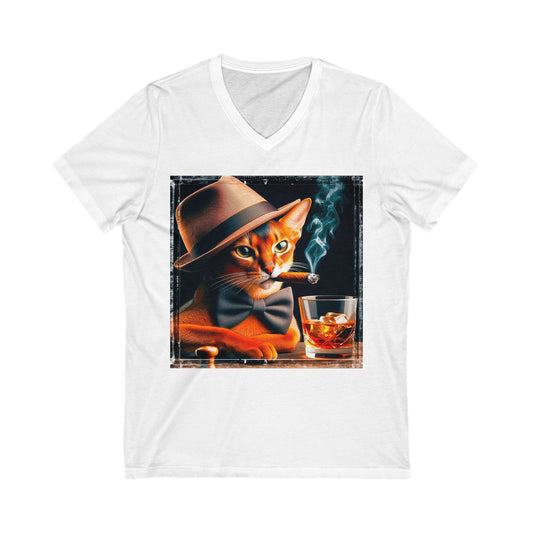 Abyssinian Unisex Jersey Short Sleeve V-Neck Tee