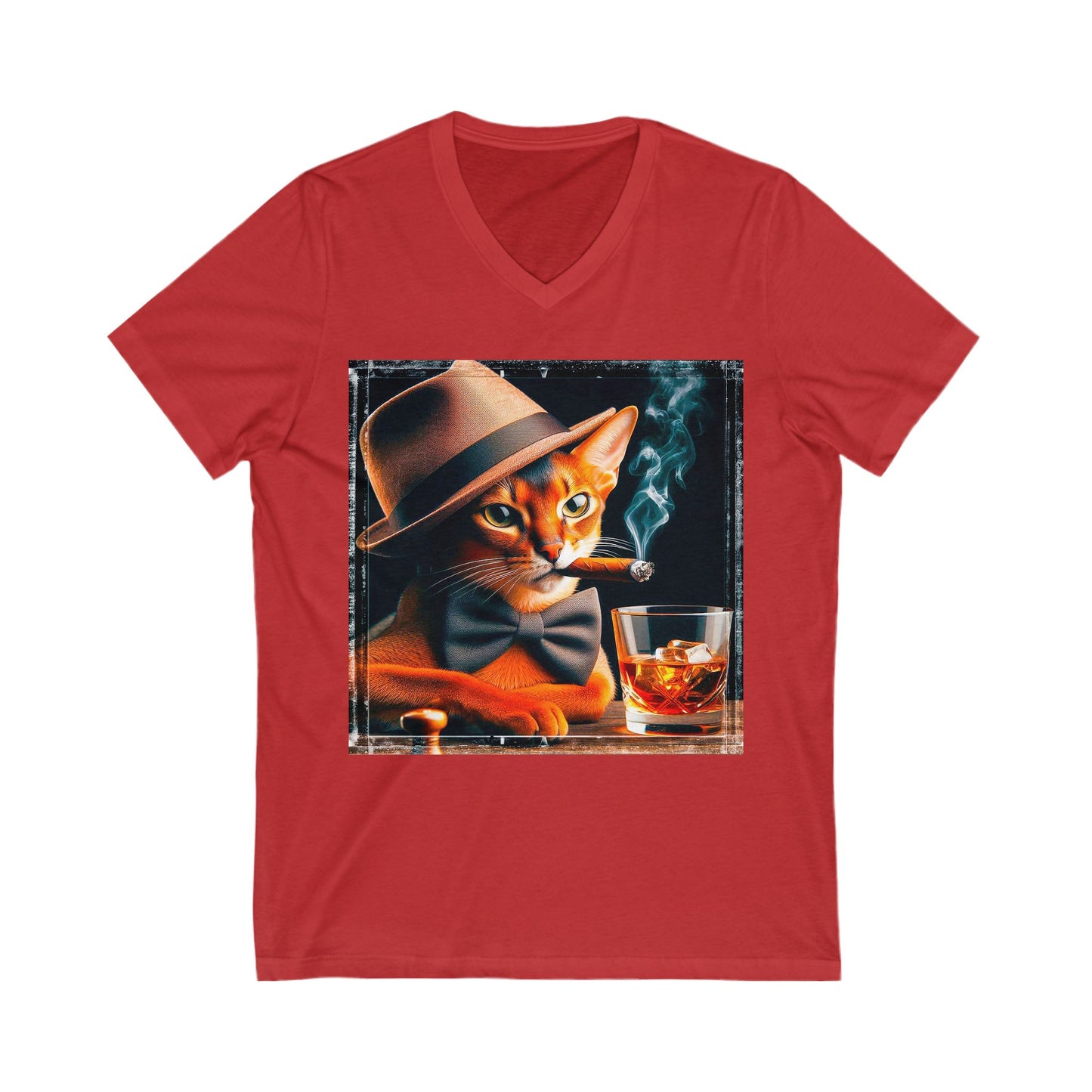 Abyssinian Unisex Jersey Short Sleeve V-Neck Tee