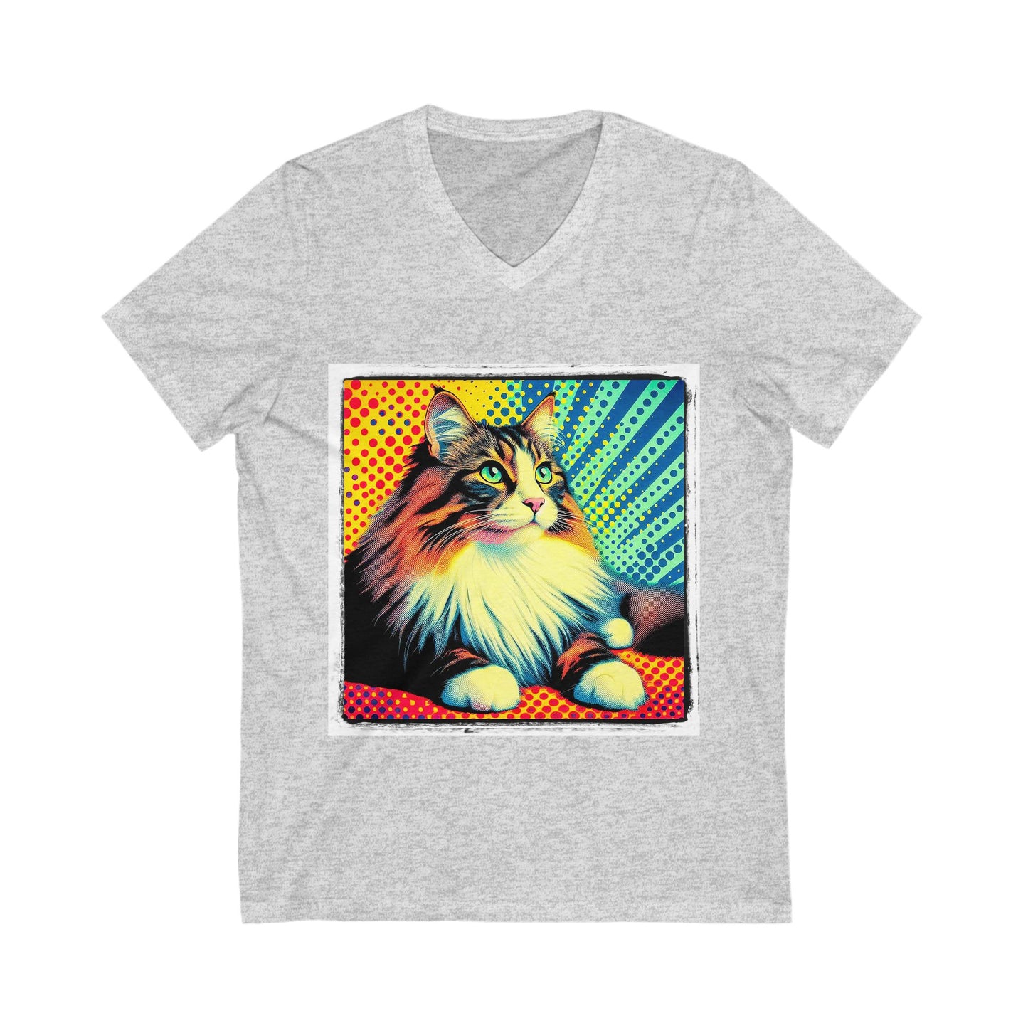 Norwegian Forest Cat Unisex Jersey Short Sleeve V-Neck Tee