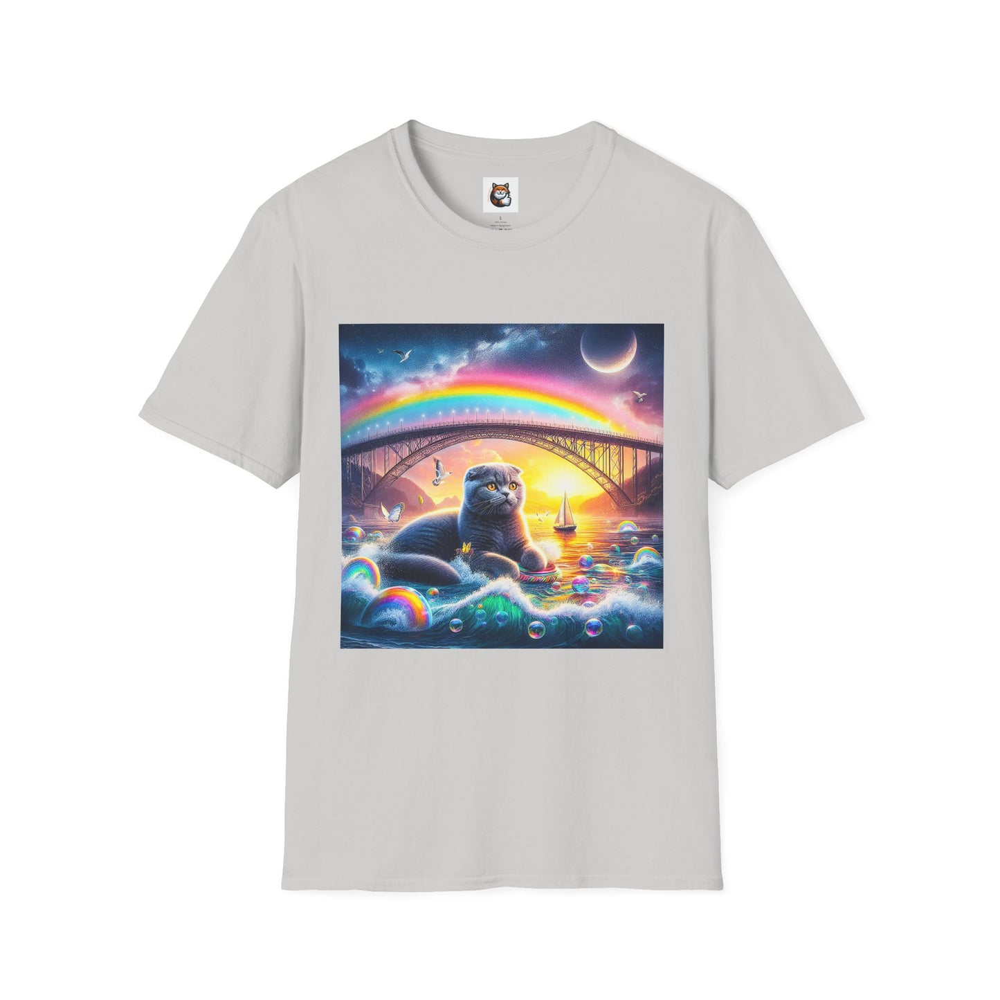 Scottish Fold Cat rainbow  T-Shirt