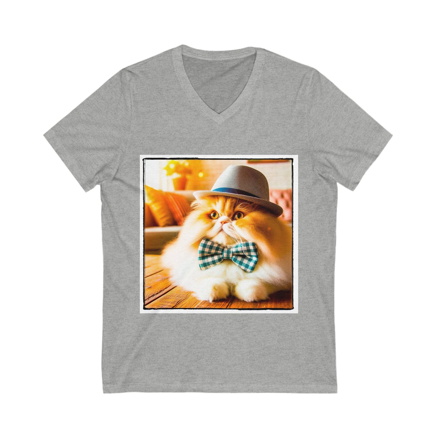 Persian Cat Unisex Jersey Short Sleeve V-Neck Tee