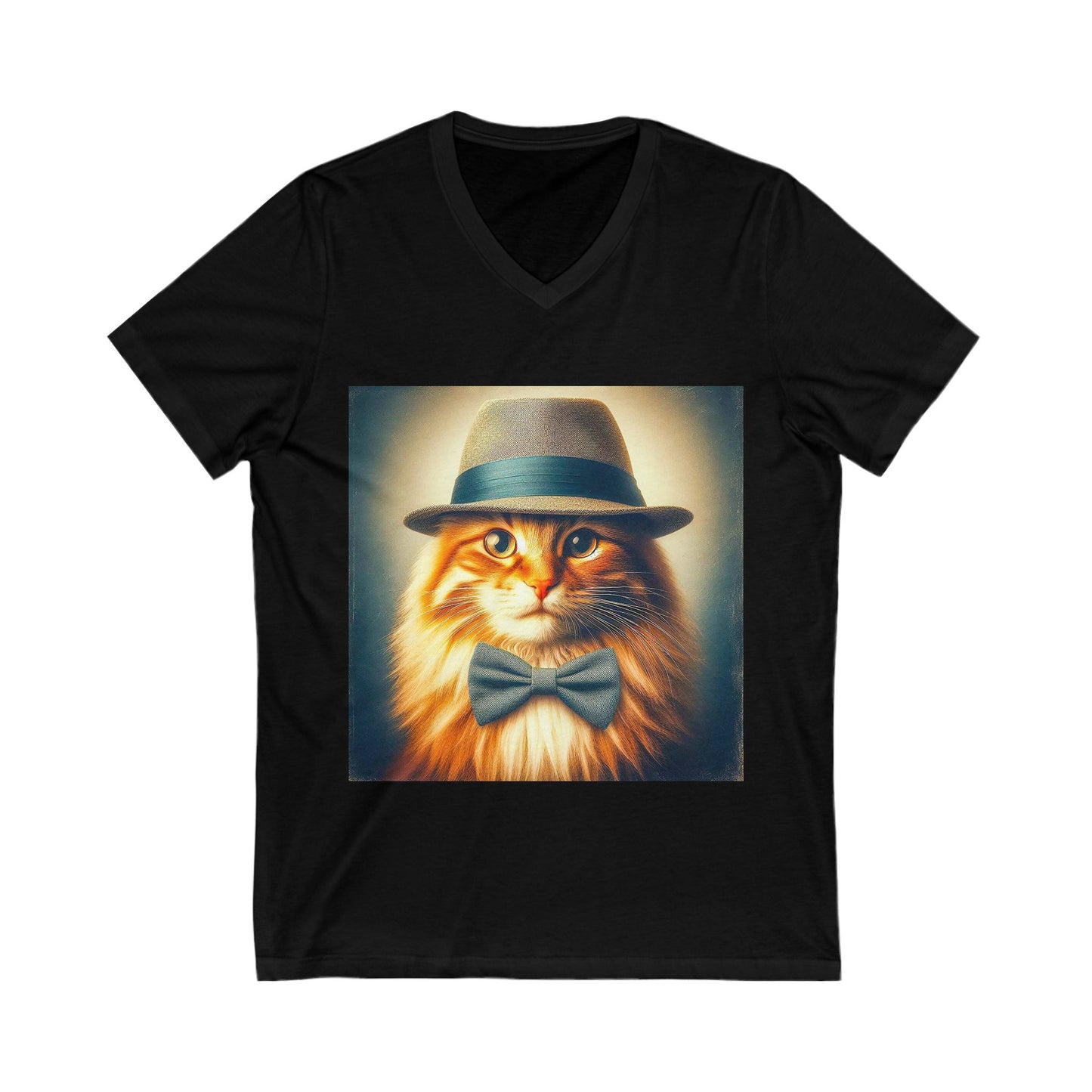 Norwegian Forest Cat Unisex Jersey Short Sleeve V-Neck Tee