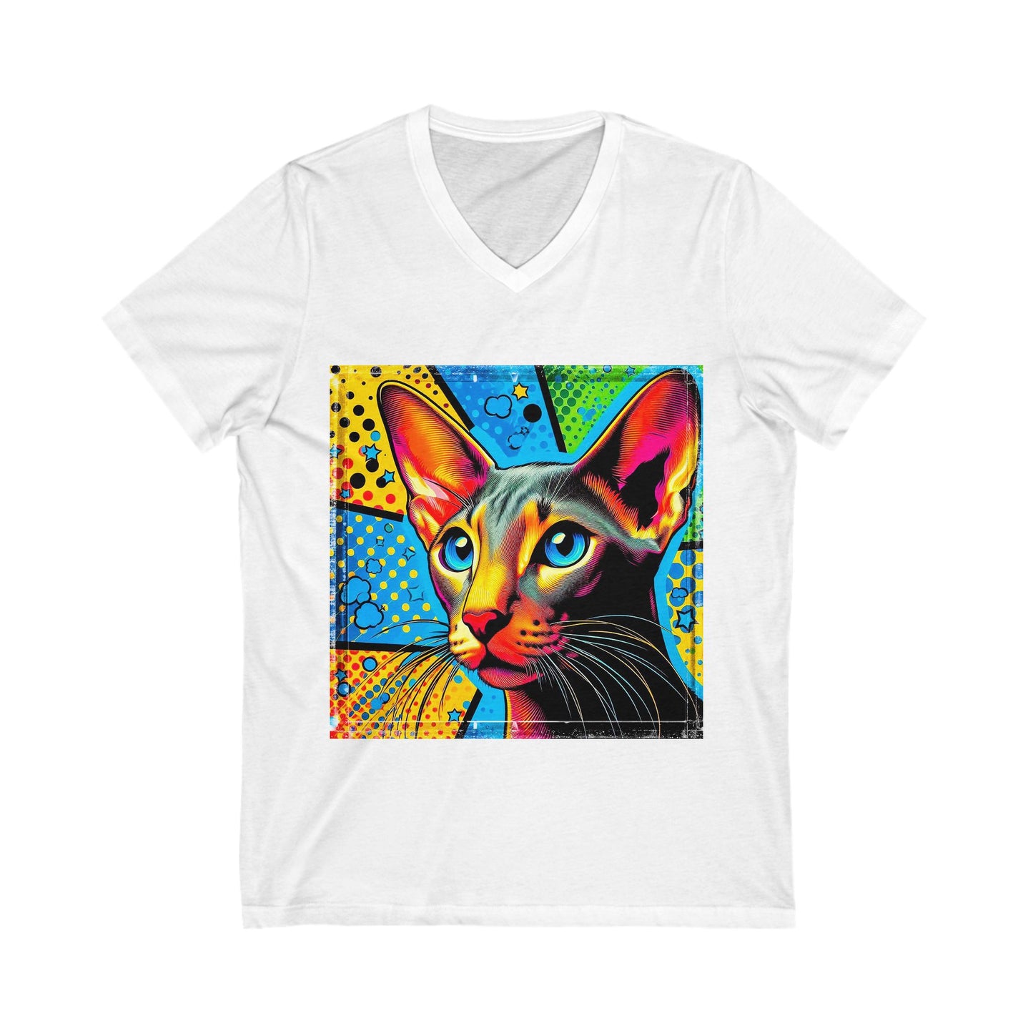 Oriental Shorthair Unisex Jersey Short Sleeve V-Neck Tee