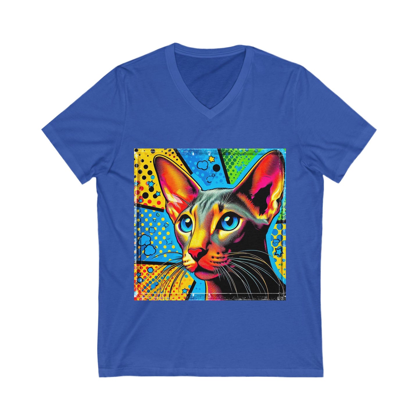 Oriental Shorthair Unisex Jersey Short Sleeve V-Neck Tee