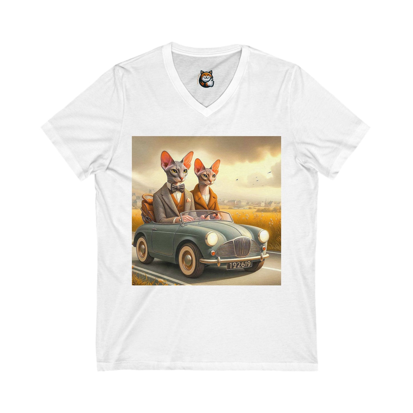 Wacky Oriental Shorthair Unisex Jersey Short Sleeve V-Neck Tee