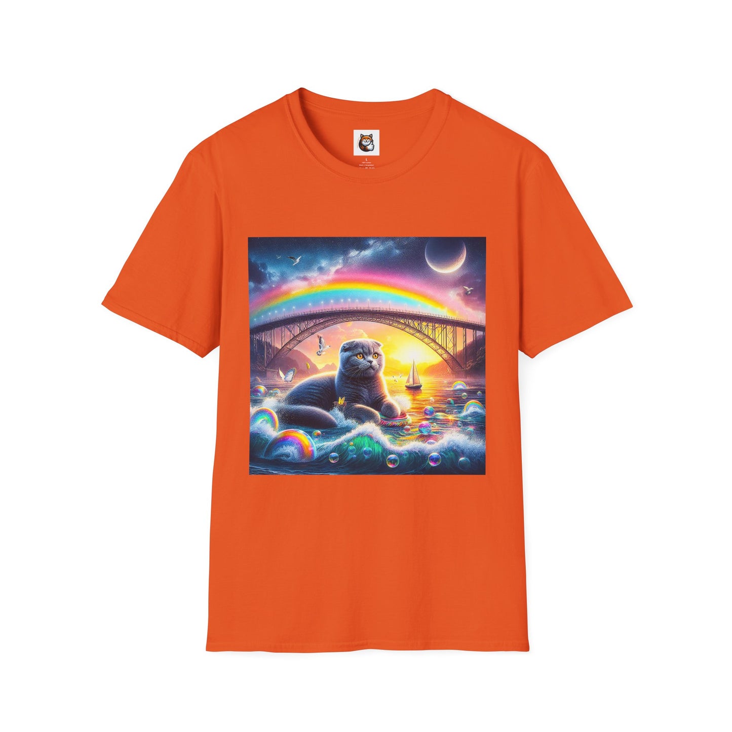 Scottish Fold Cat rainbow  T-Shirt