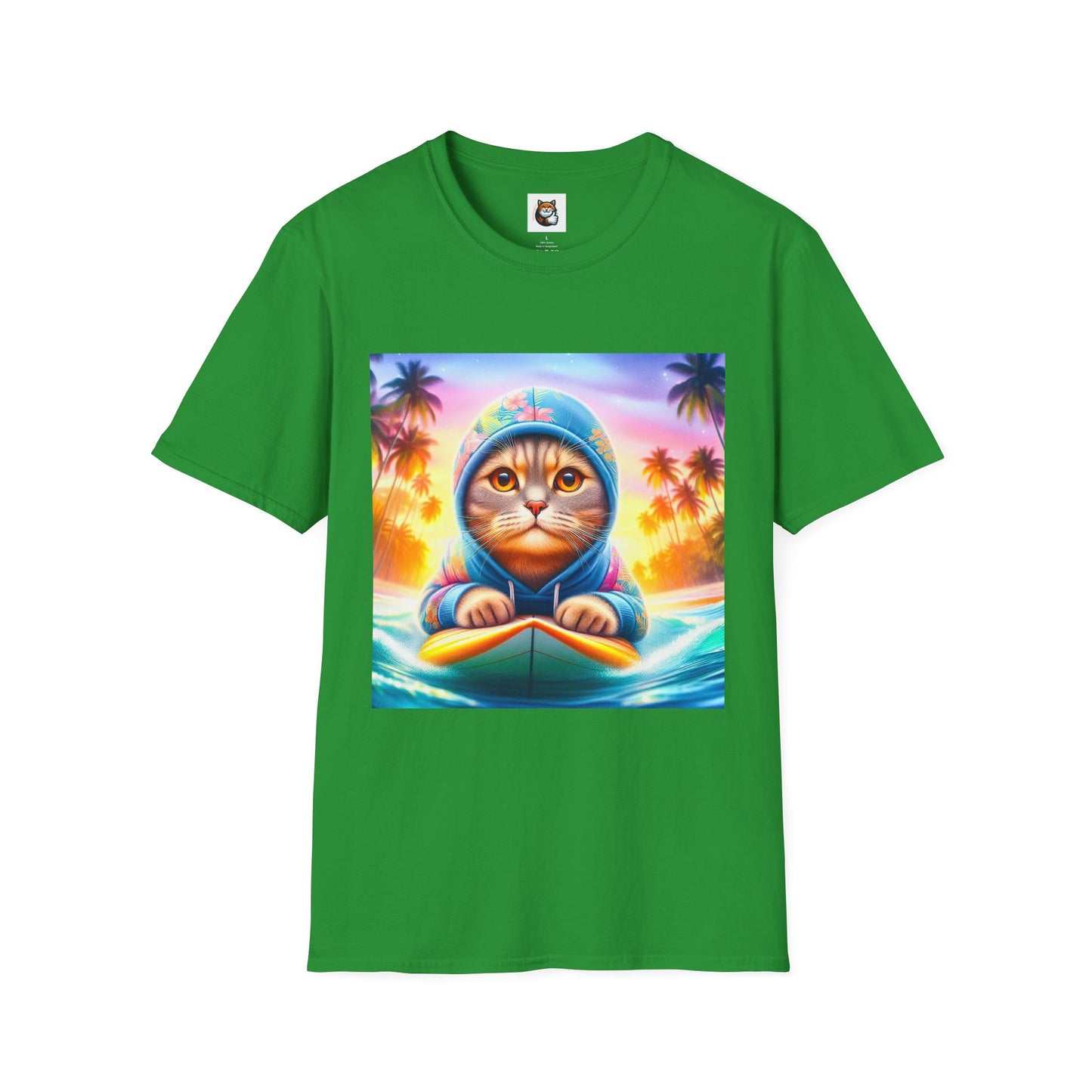 Scottish Fold Cat beach surfer T-Shirt