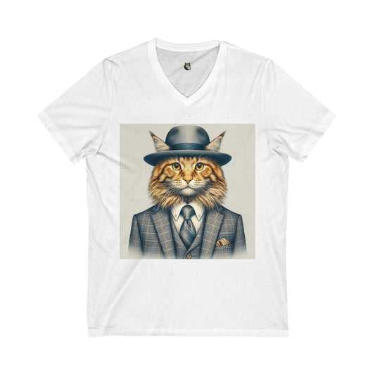 Maine Coon Unisex Jersey Short Sleeve V-Neck Tee