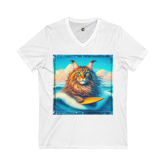 Maine Coon Unisex Jersey Short Sleeve V-Neck Tee