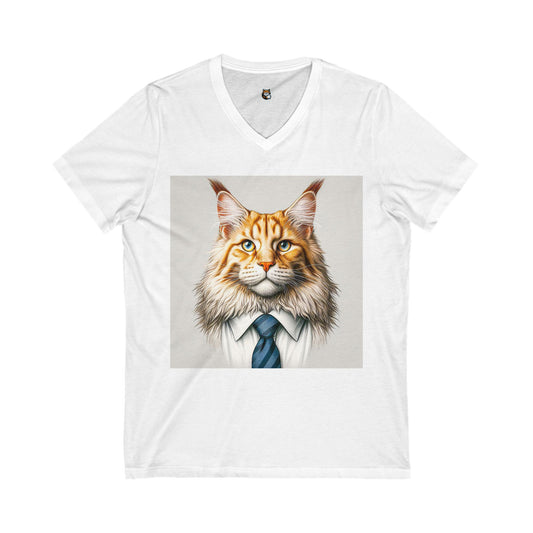 Maine Coon Unisex Jersey Short Sleeve V-Neck Tee