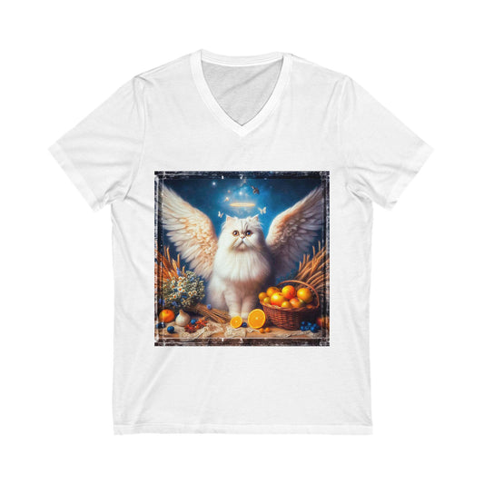 Persian Cat Unisex Jersey Short Sleeve V-Neck Tee