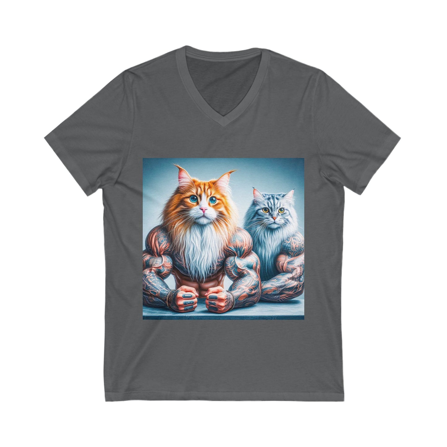 Norwegian Forest Cat Unisex Jersey Short Sleeve V-Neck Tee