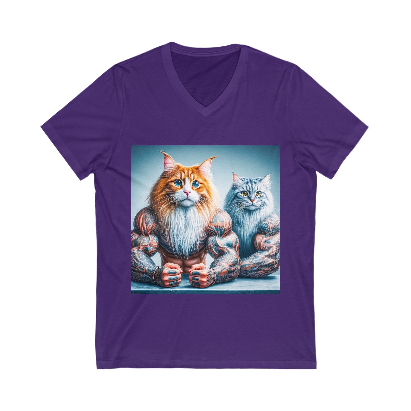 Norwegian Forest Cat Unisex Jersey Short Sleeve V-Neck Tee