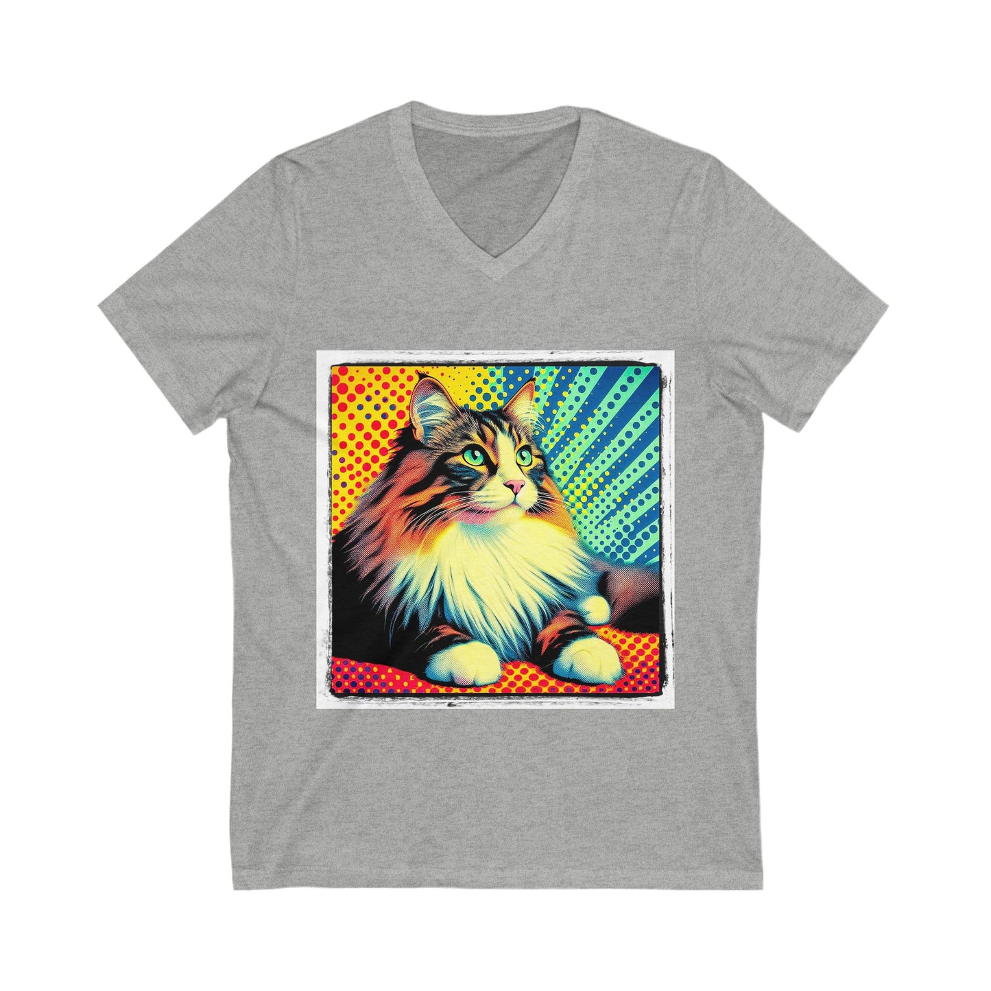 Norwegian Forest Cat Unisex Jersey Short Sleeve V-Neck Tee