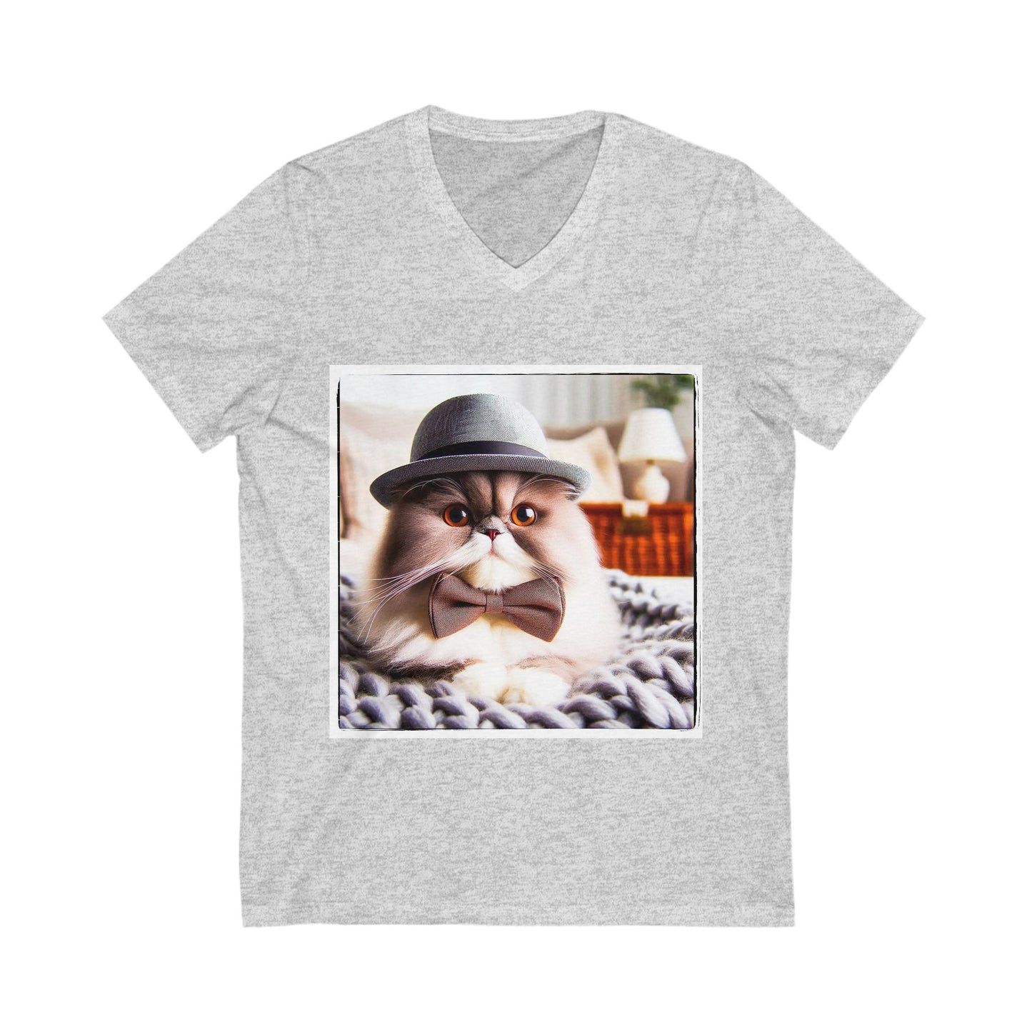 Persian Cat Unisex Jersey Short Sleeve V-Neck Tee