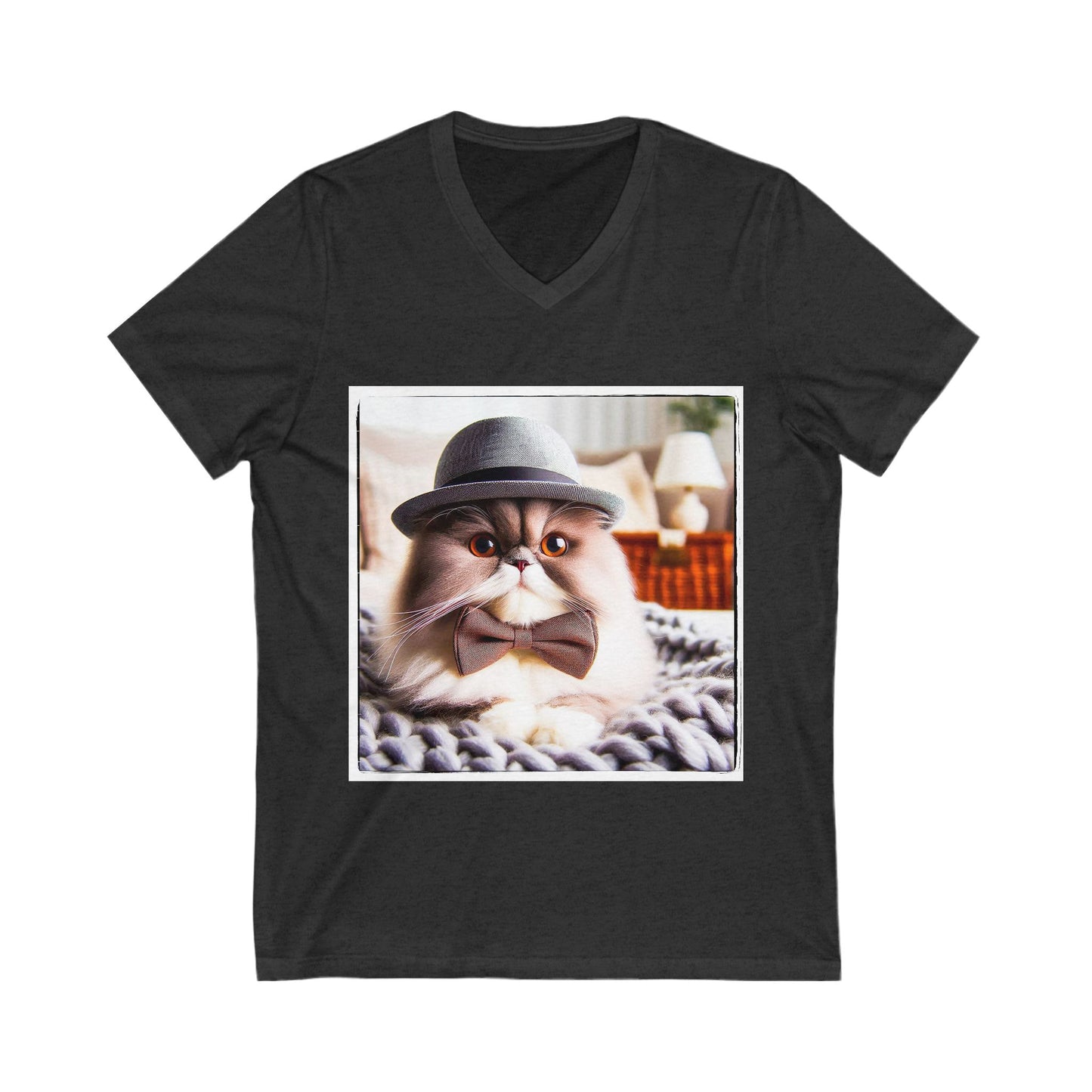 Persian Cat Unisex Jersey Short Sleeve V-Neck Tee