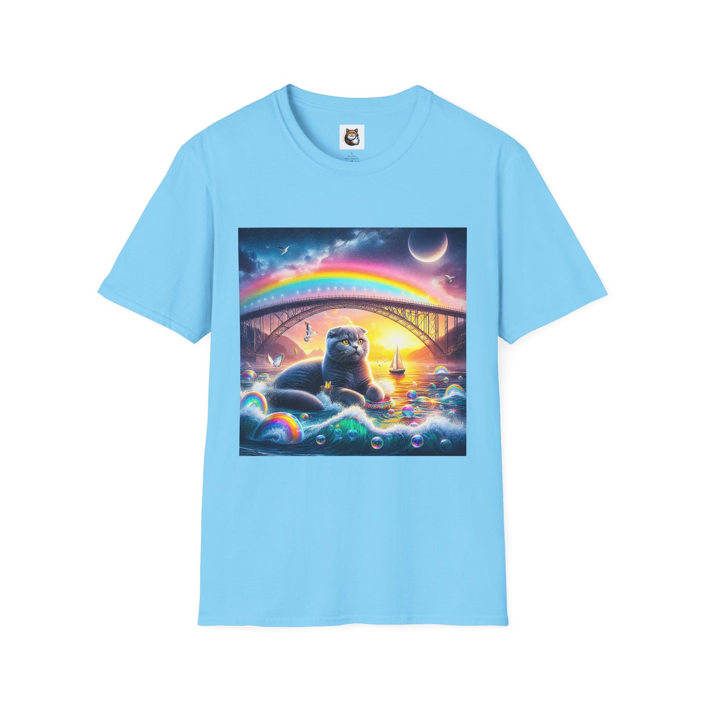 Scottish Fold Cat rainbow  T-Shirt