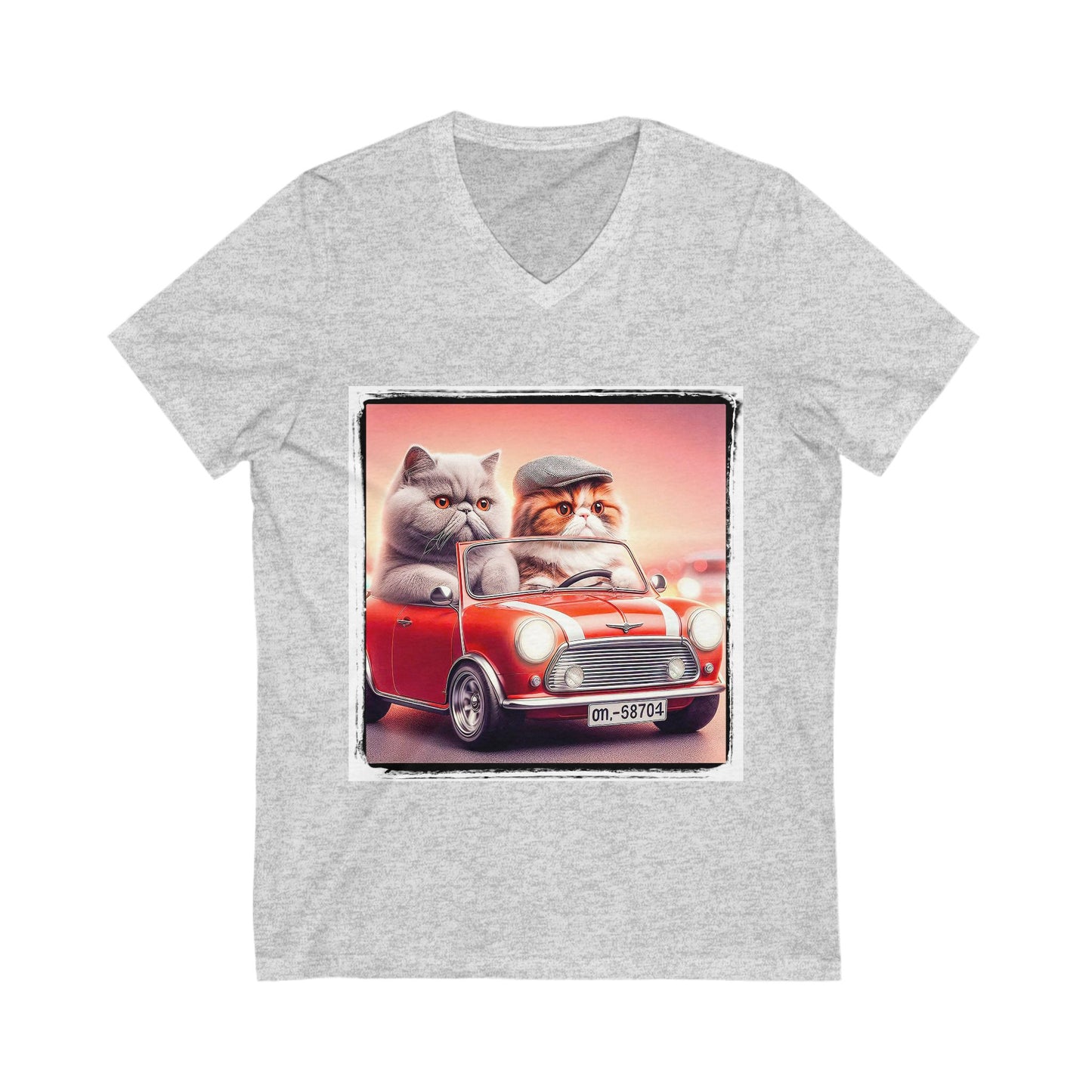 Wacky Exotic Shorthair Cat Unisex Jersey Short Sleeve V-Neck Tee