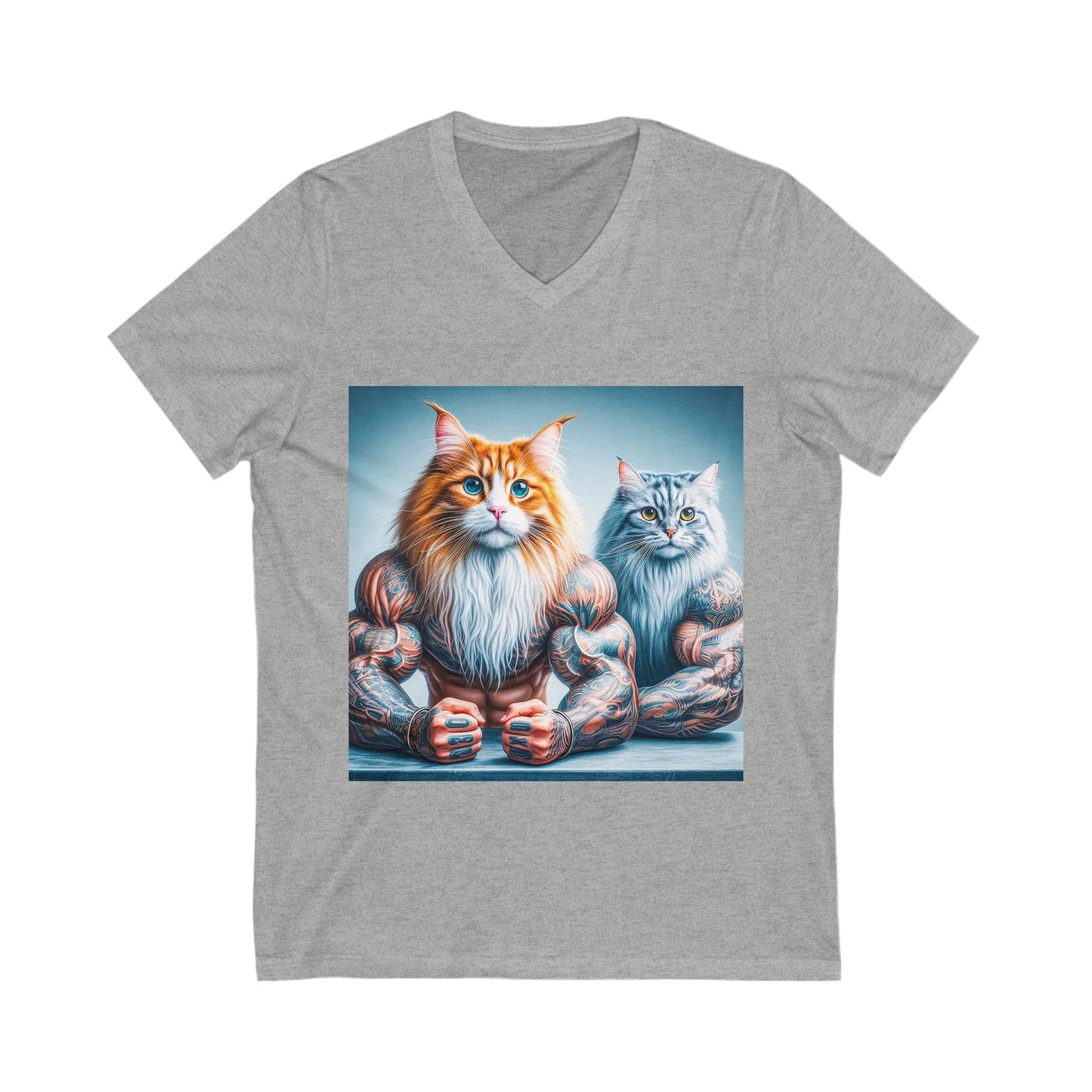 Norwegian Forest Cat Unisex Jersey Short Sleeve V-Neck Tee