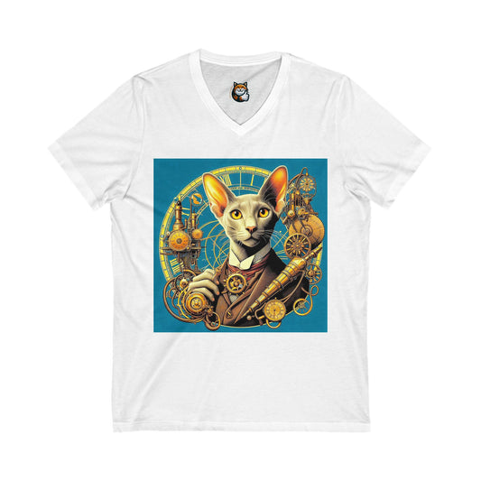 Oriental Shorthair Unisex Jersey Short Sleeve V-Neck Tee