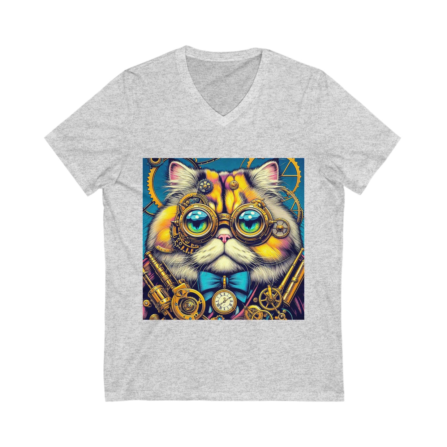 Persian Cat Unisex Jersey Short Sleeve V-Neck Tee