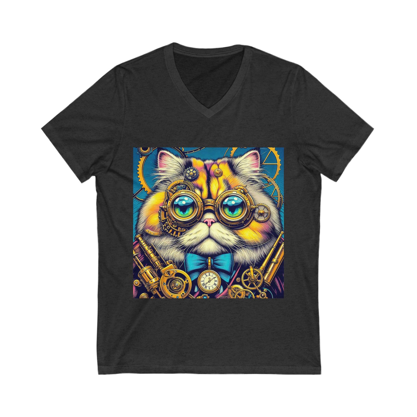 Persian Cat Unisex Jersey Short Sleeve V-Neck Tee