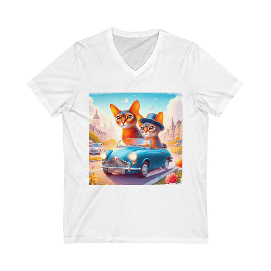 Wacky Abyssinian Unisex Jersey Short Sleeve V-Neck Tee