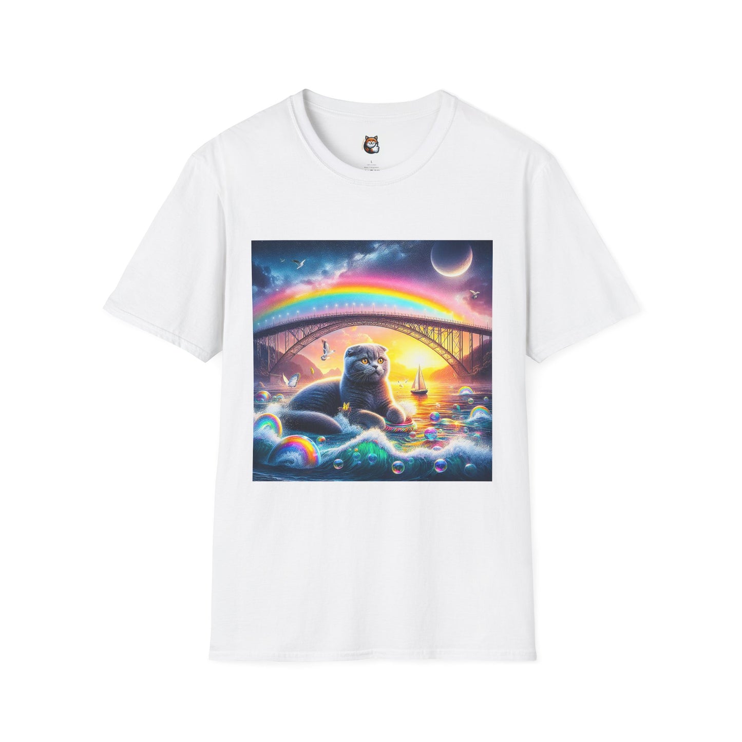 Scottish Fold Cat rainbow  T-Shirt