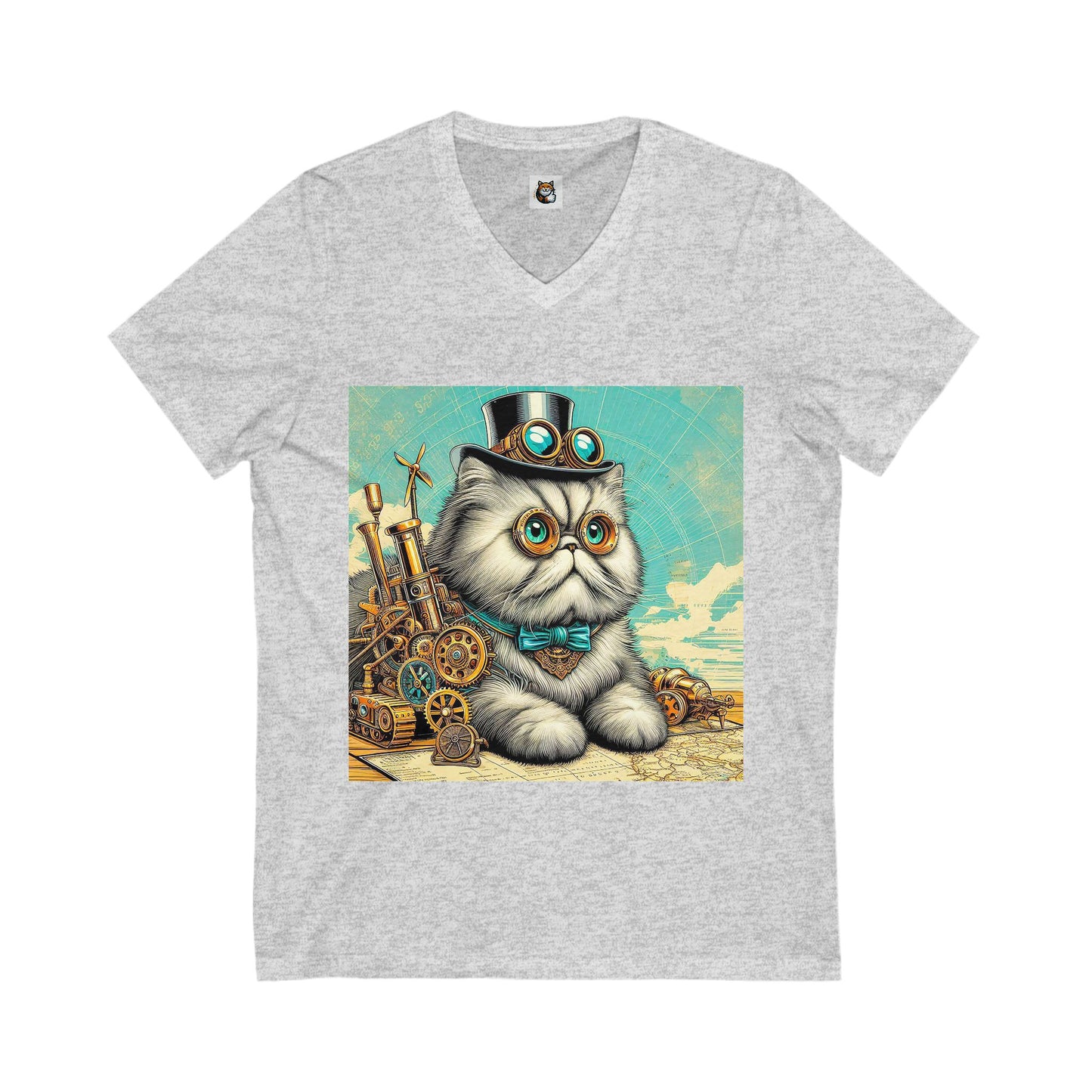 - Selkirk Rex Design  steam punk V-Neck