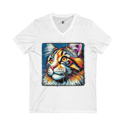 Maine Coon Unisex Jersey Short Sleeve V-Neck Tee