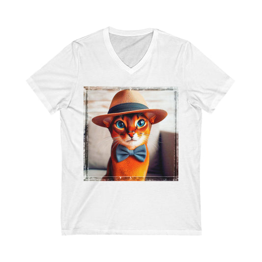 Abyssinian Unisex Jersey Short Sleeve V-Neck Tee