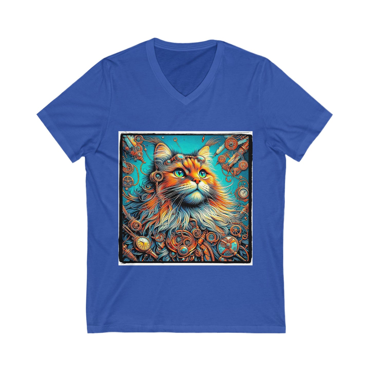 Norwegian Forest Cat Unisex Jersey Short Sleeve V-Neck Tee