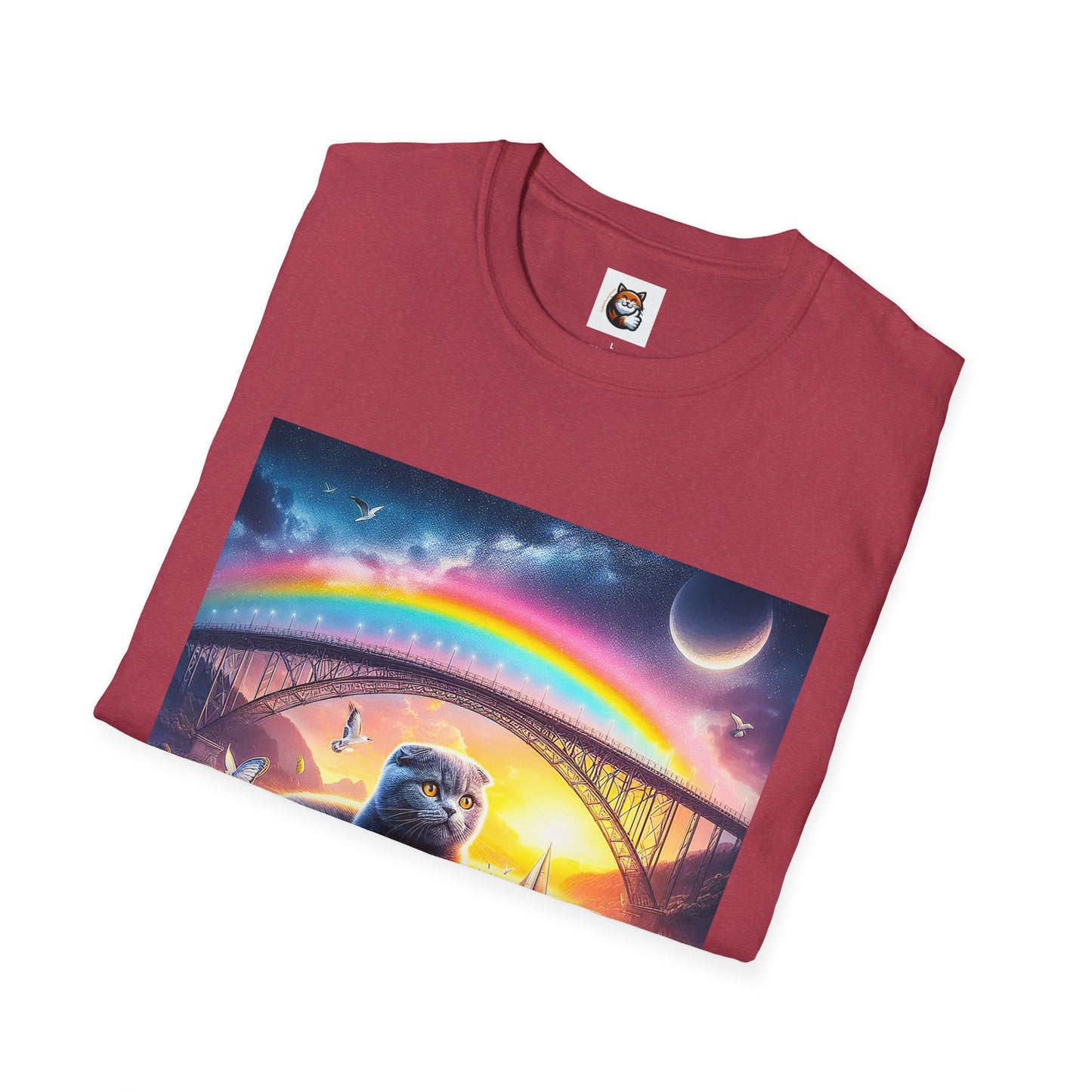 Scottish Fold Cat rainbow  T-Shirt