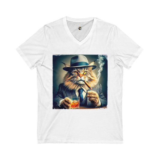 Maine Coon Unisex Jersey Short Sleeve V-Neck Tee