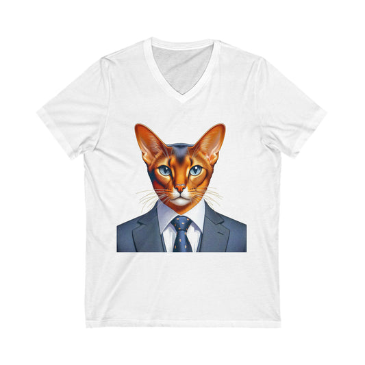 Abyssinian Unisex Jersey Short Sleeve V-Neck Tee