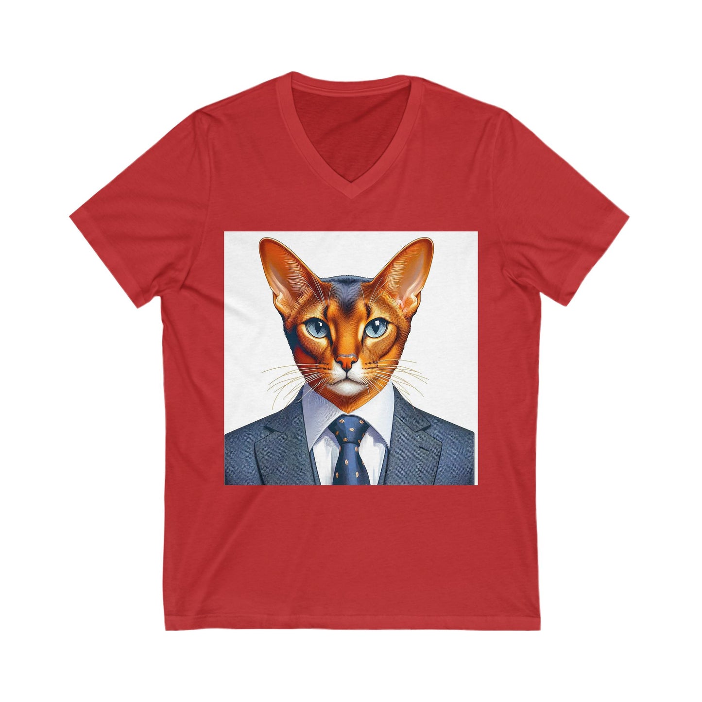 Abyssinian Unisex Jersey Short Sleeve V-Neck Tee