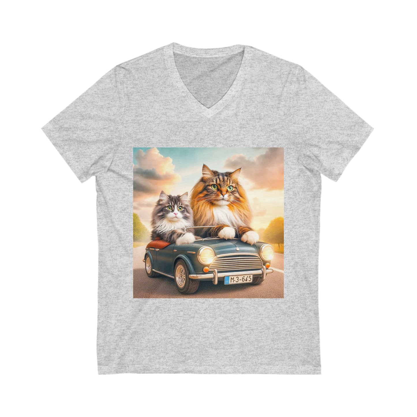 Wacky Norwegian Forest Cat Unisex Jersey Short Sleeve V-Neck Tee