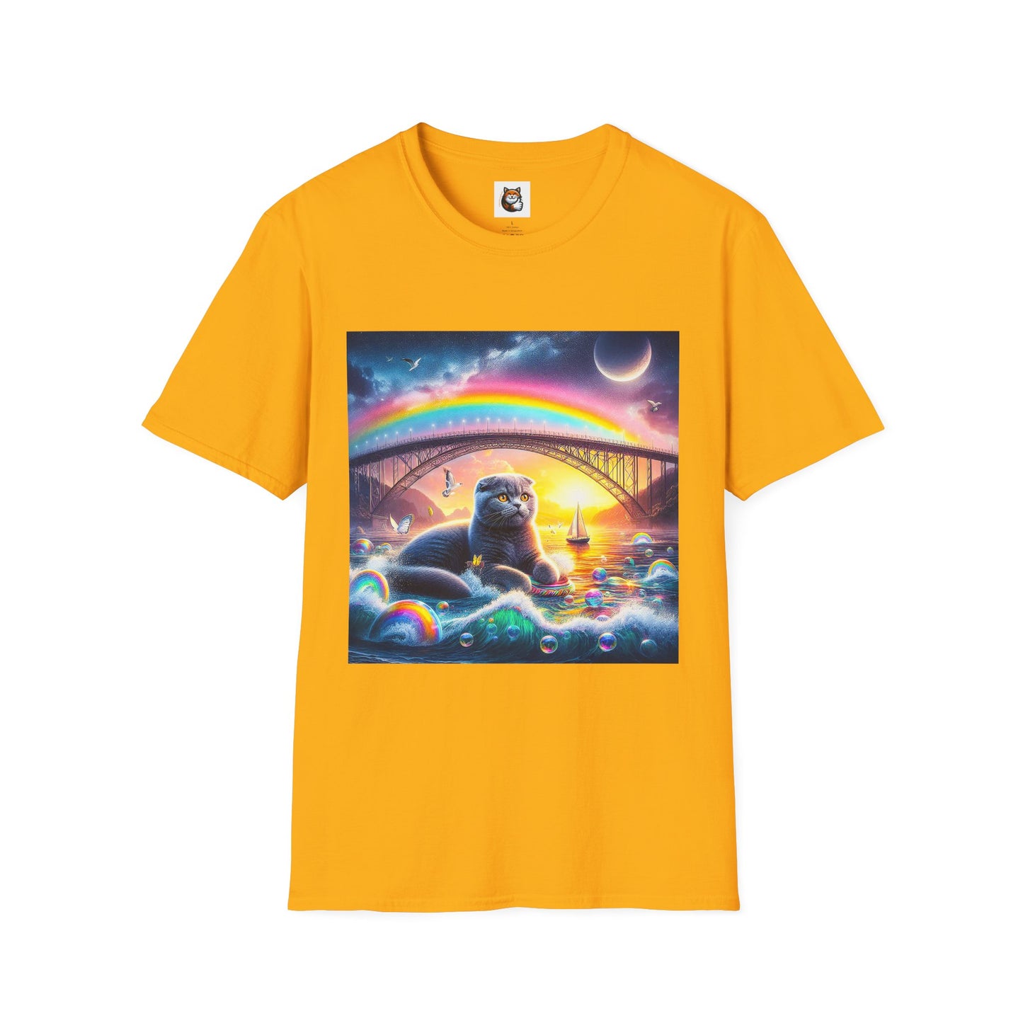 Scottish Fold Cat rainbow  T-Shirt