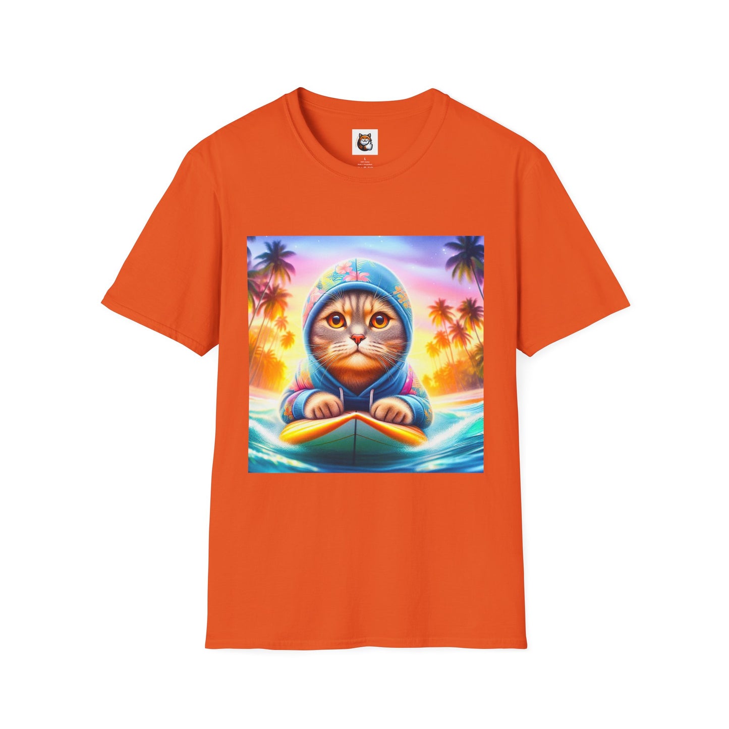 Scottish Fold Cat beach surfer T-Shirt