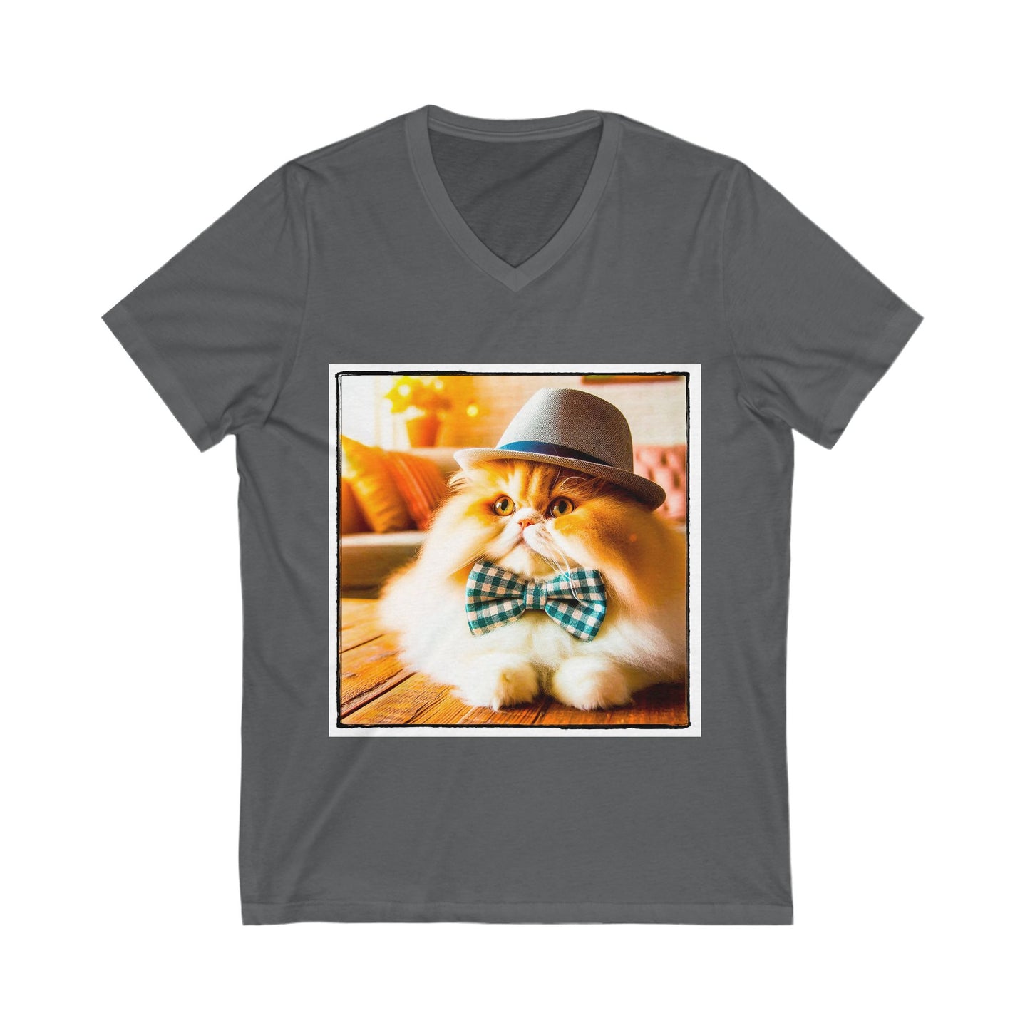 Persian Cat Unisex Jersey Short Sleeve V-Neck Tee