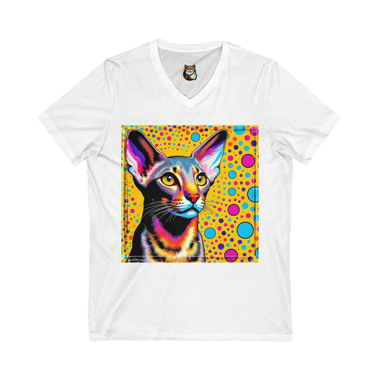 Oriental Shorthair Unisex Jersey Short Sleeve V-Neck Tee