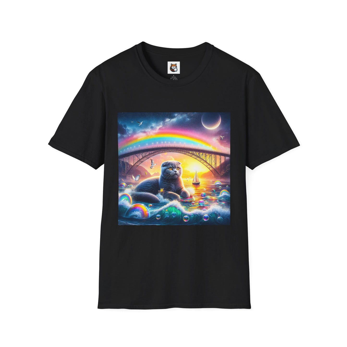 Scottish Fold Cat rainbow  T-Shirt