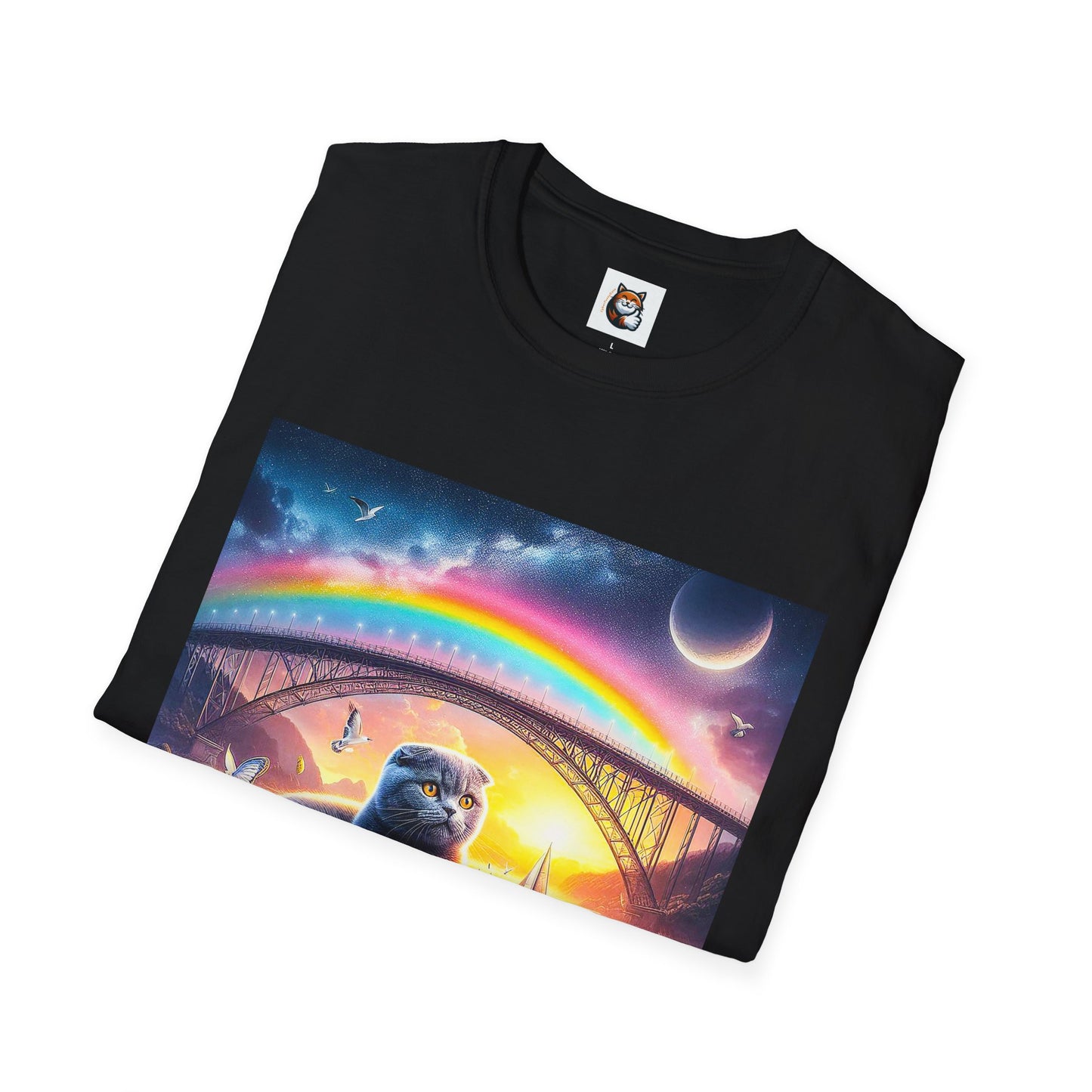 Scottish Fold Cat rainbow  T-Shirt