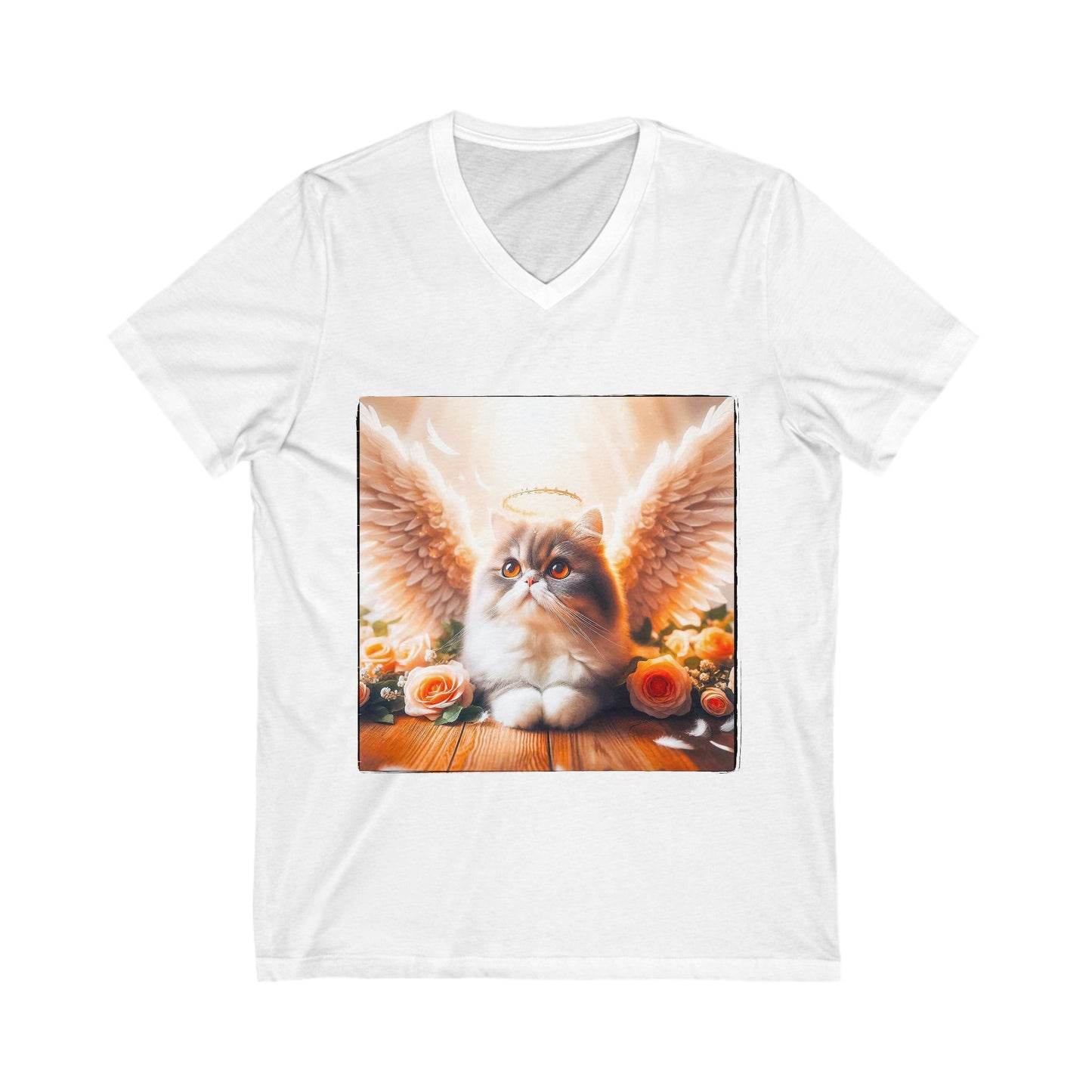 Persian Cat Unisex Jersey Short Sleeve V-Neck Tee