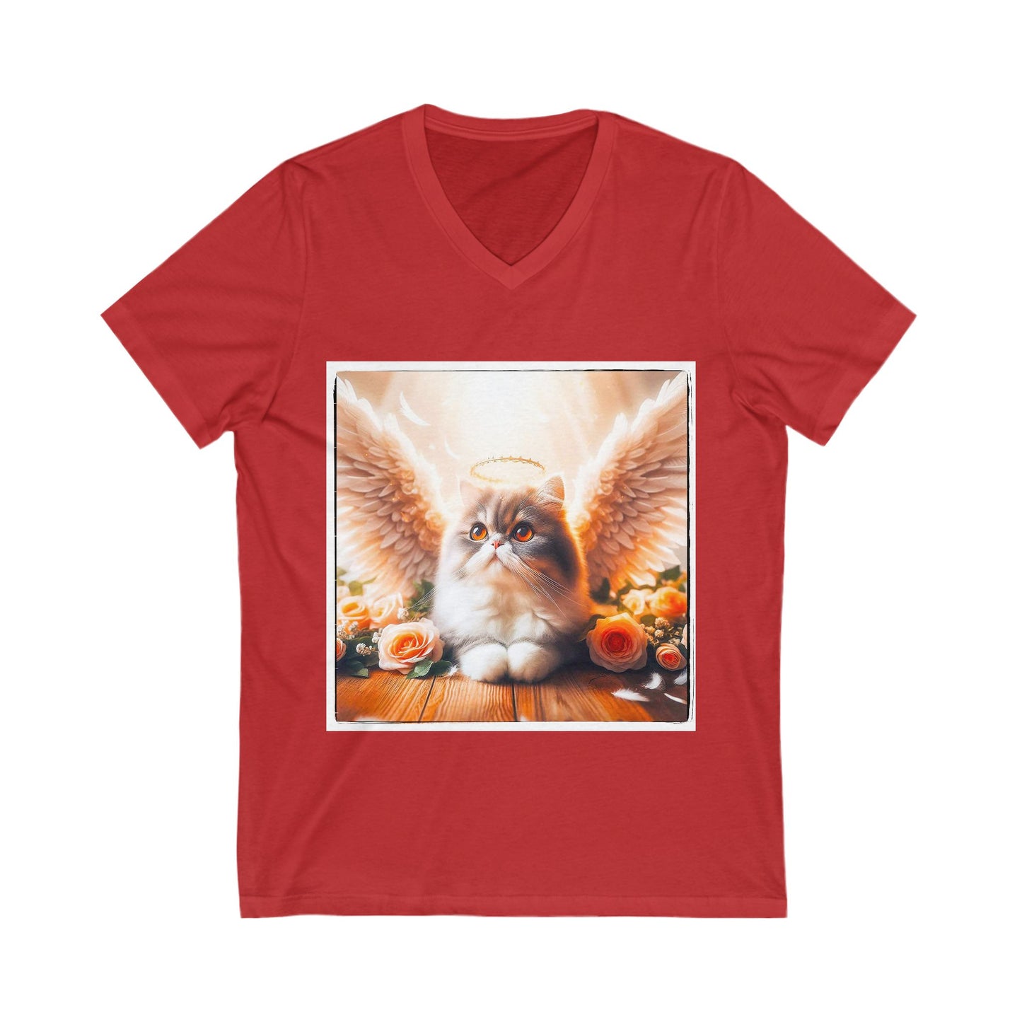 Persian Cat Unisex Jersey Short Sleeve V-Neck Tee