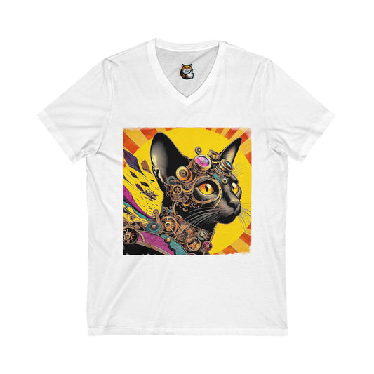 Oriental Shorthair Unisex Jersey Short Sleeve V-Neck Tee