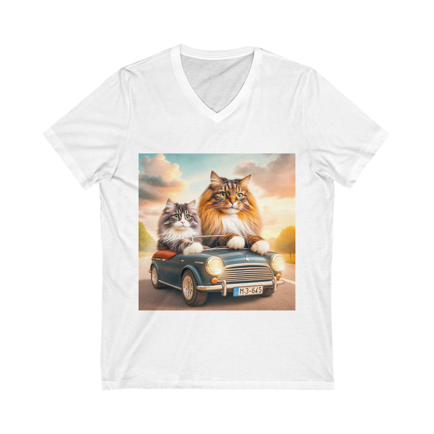 Wacky Norwegian Forest Cat Unisex Jersey Short Sleeve V-Neck Tee