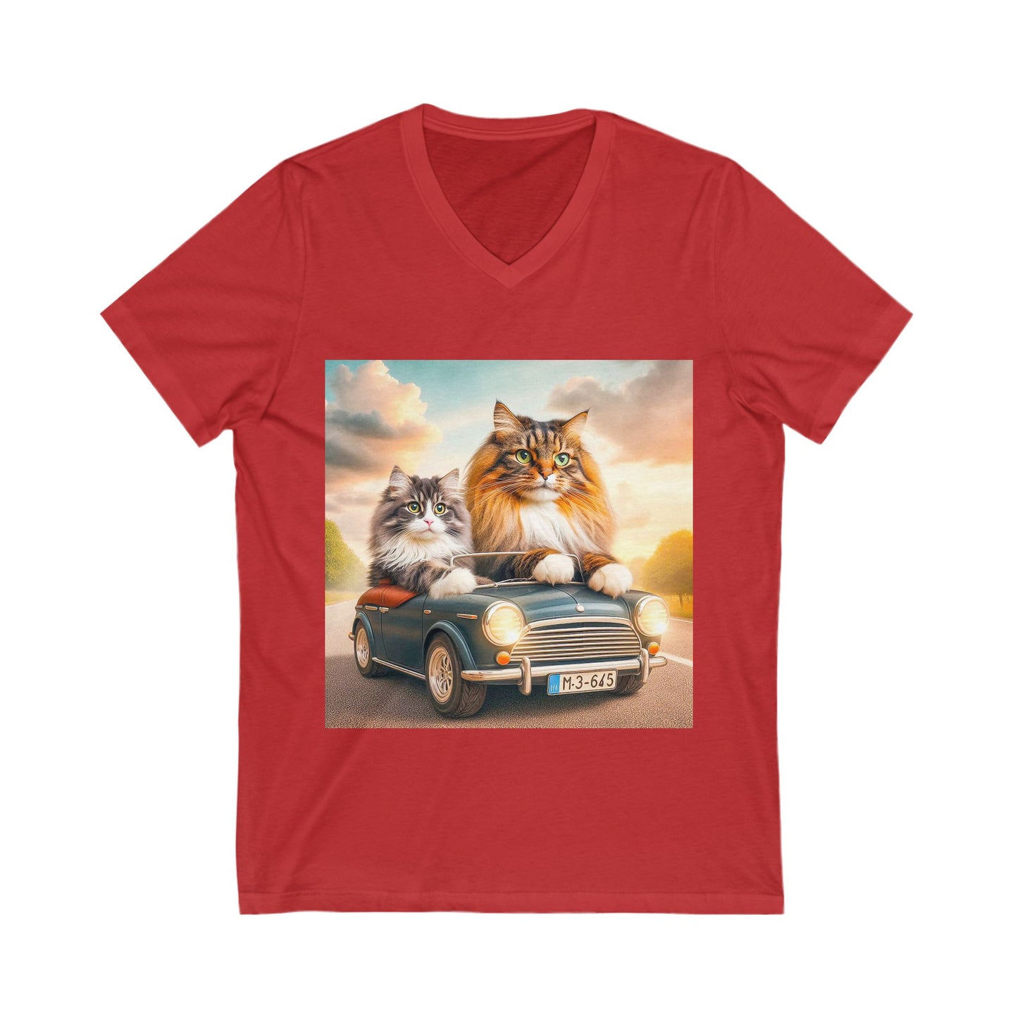 Wacky Norwegian Forest Cat Unisex Jersey Short Sleeve V-Neck Tee